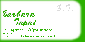 barbara tapai business card